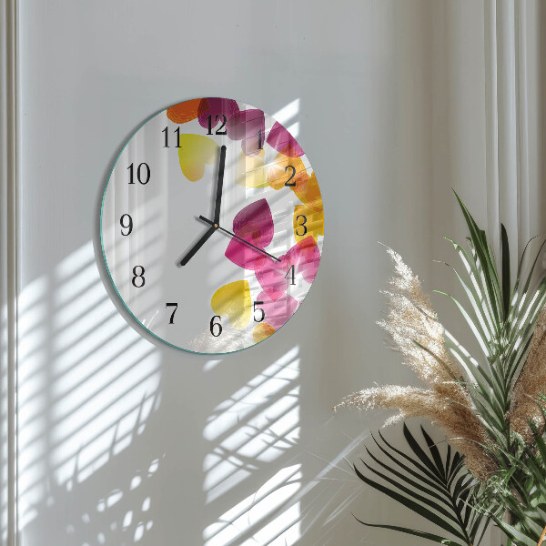 Wanduhr rund Bunte Herzen