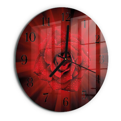 Wanduhr rund Rose