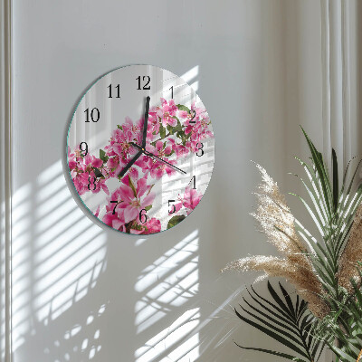 Wanduhr rund Blumen