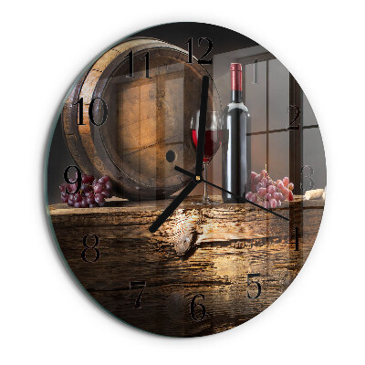 Wanduhr rund Trauben für Wein