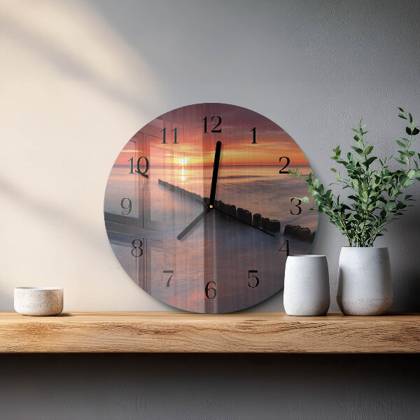 Wanduhr rund Sonne des Meeres