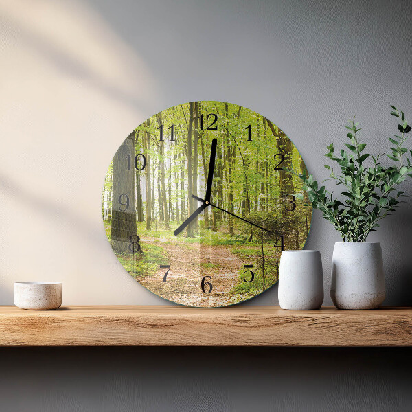 Wanduhr rund Wald