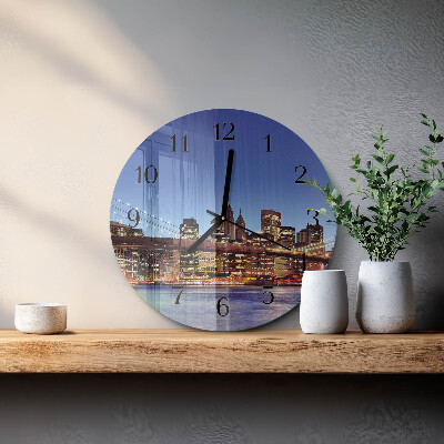 Wanduhr rund Horizontale Brücke