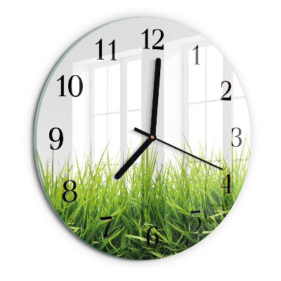Wanduhr rund Gras