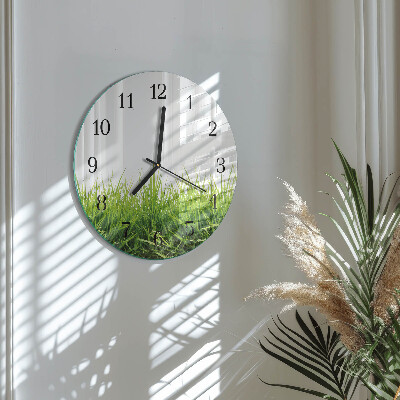 Wanduhr rund Gras