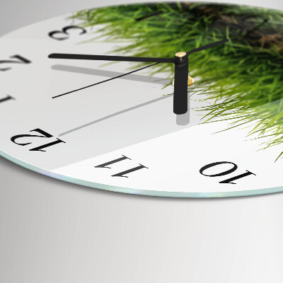 Wanduhr rund Gras