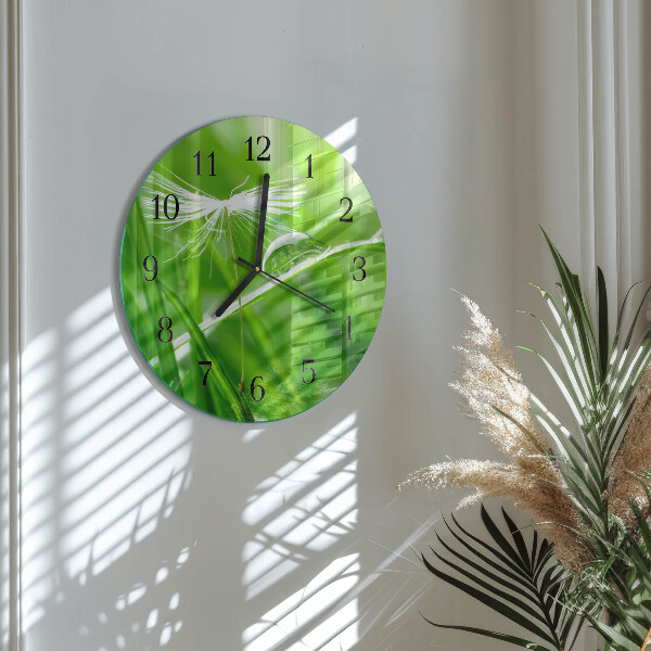Wanduhr rund Gras