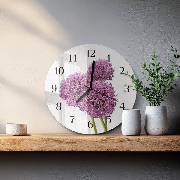 Wanduhr rund Blume