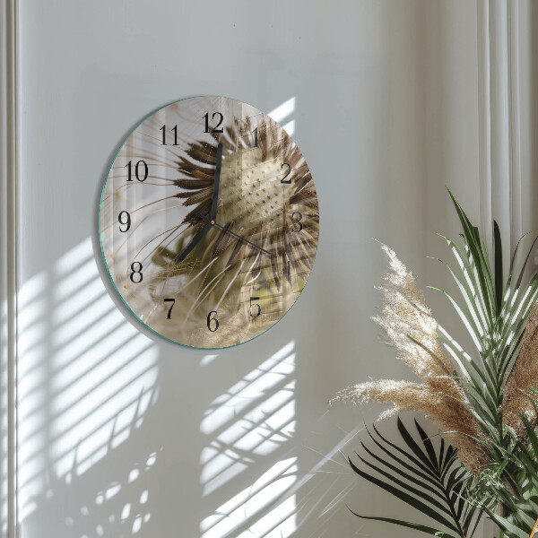 Wanduhr rund Löwenzahn