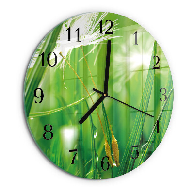 Wanduhr rund Gras