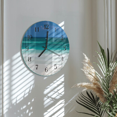Wanduhr rund Strand Meer