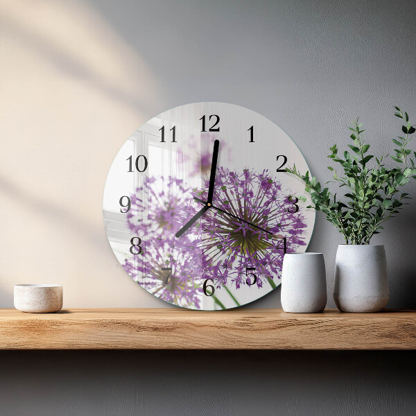 Wanduhr rund Blume