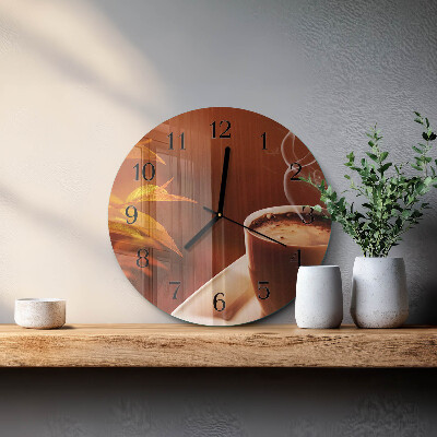 Wanduhr rund Kaffee