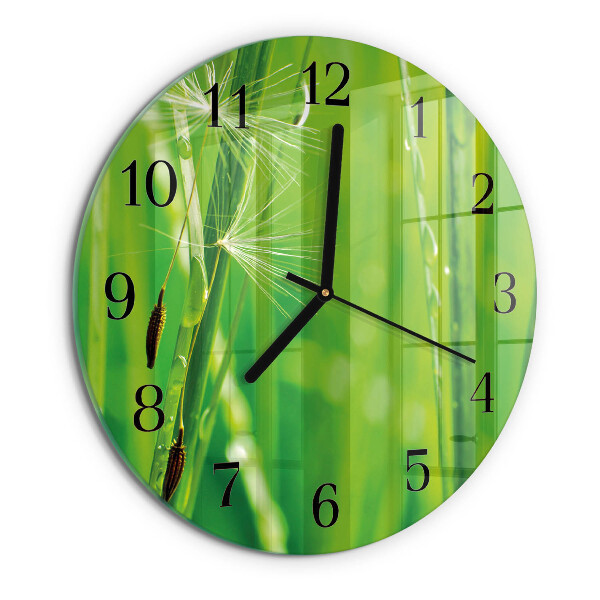 Wanduhr rund Gras