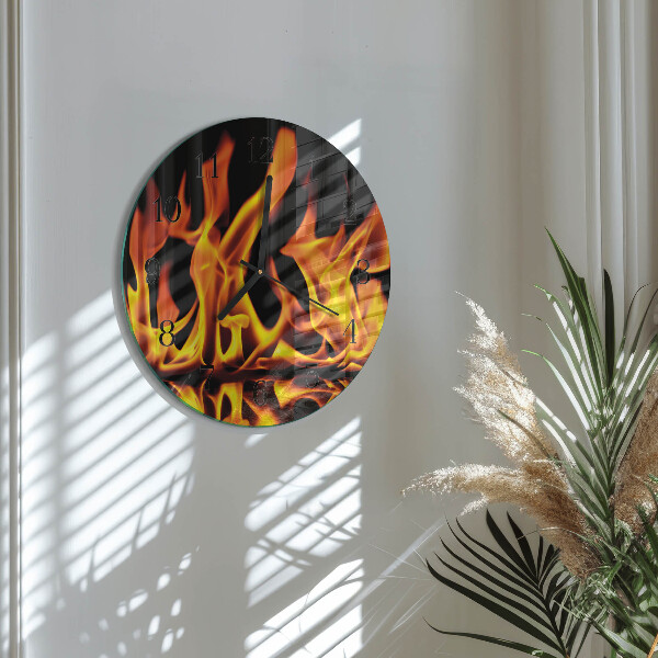 Wanduhr rund Feuer