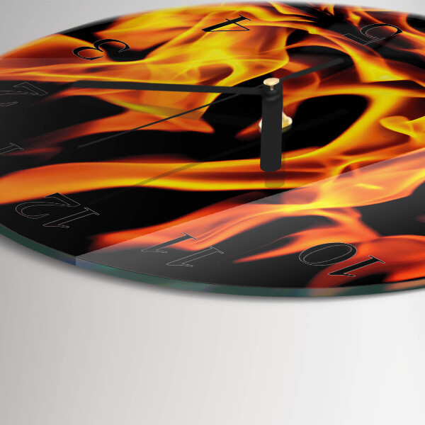 Wanduhr rund Feuer