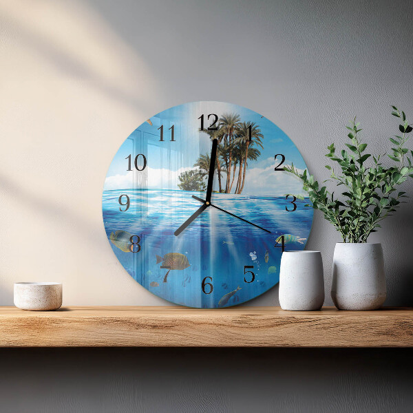 Wanduhr rund Fischinsel
