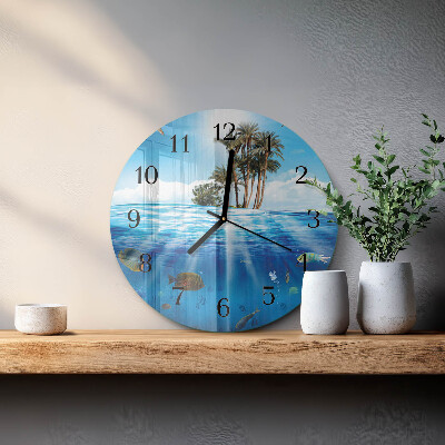 Wanduhr rund Fischinsel