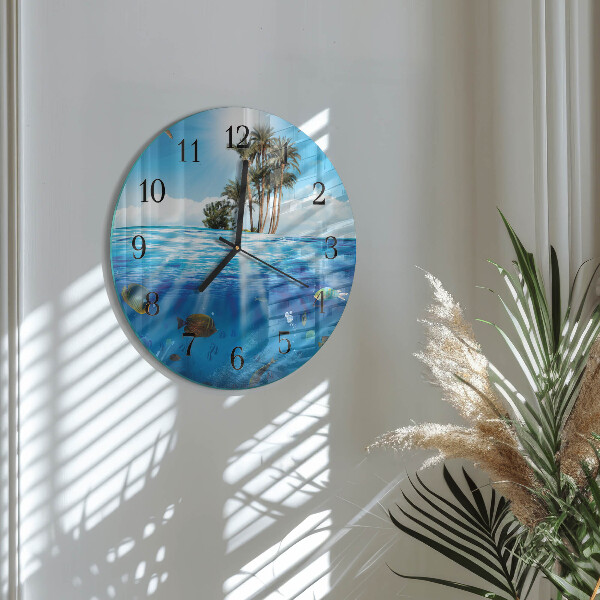 Wanduhr rund Fischinsel