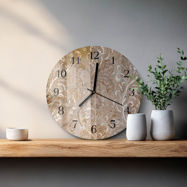 Wanduhr rund Blumenmuster