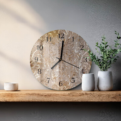 Wanduhr rund Blumenmuster