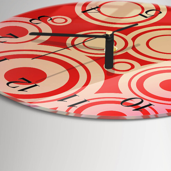Wanduhr rund Rote Kreise