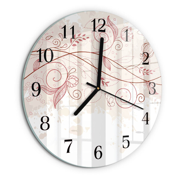 Wanduhr rund Blumenkunst