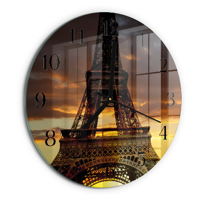 Wanduhr rund Eiffelturm Paris