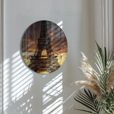Wanduhr rund Eiffelturm Paris