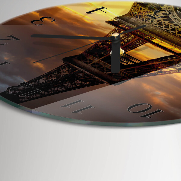 Wanduhr rund Eiffelturm Paris