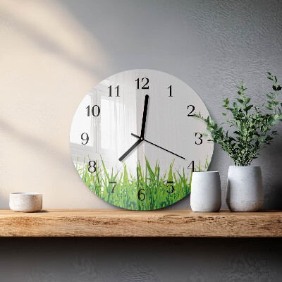Wanduhr rund Gras