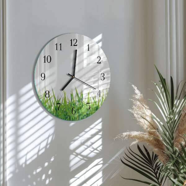 Wanduhr rund Gras