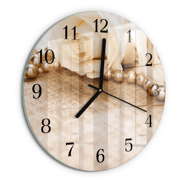 Wanduhr rund Vintage Sepia Rosen