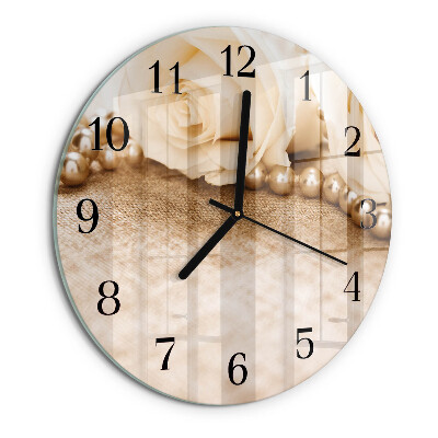 Wanduhr rund Vintage Sepia Rosen