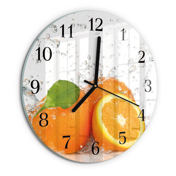 Wanduhr rund Orangen