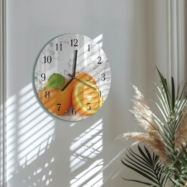 Wanduhr rund Orangen