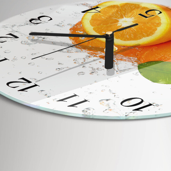 Wanduhr rund Orangen