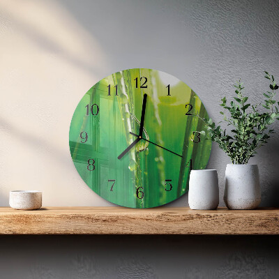 Wanduhr rund Grastropfen