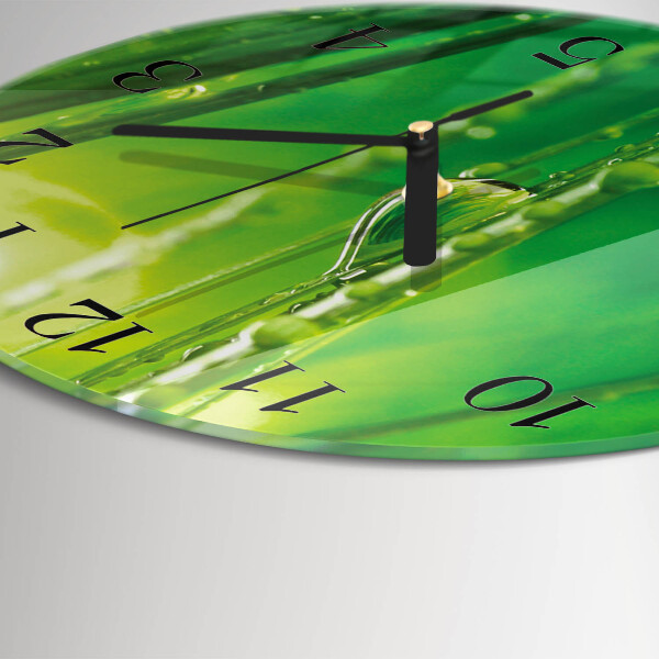 Wanduhr rund Grastropfen
