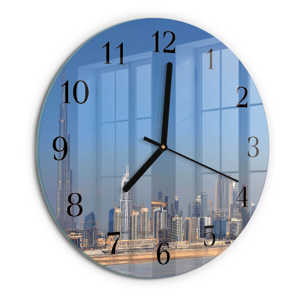 Wanduhr rund Dubai Horizon