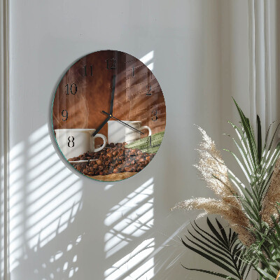 Wanduhr rund Kaffeetassen