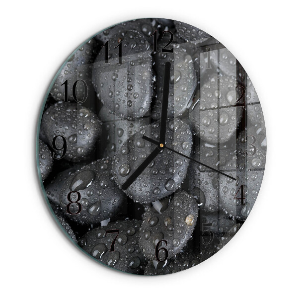 Wanduhr rund Steine Wasser