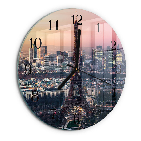 Wanduhr rund Eiffelturm Paris