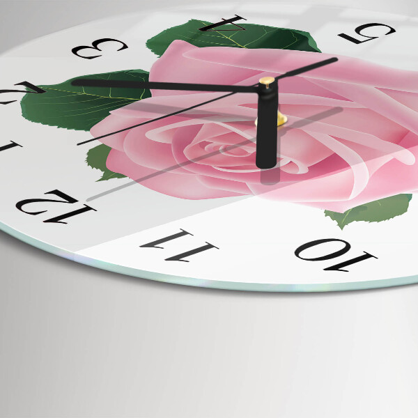Wanduhr rund Rose