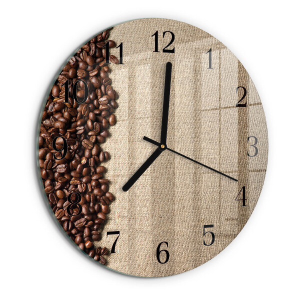 Wanduhr rund Kaffeebohnen