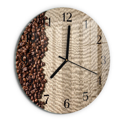 Wanduhr rund Kaffeebohnen