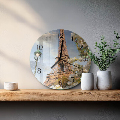 Wanduhr rund Eiffelturm Paris