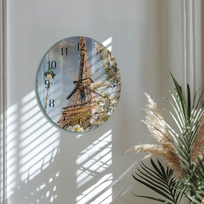 Wanduhr rund Eiffelturm Paris