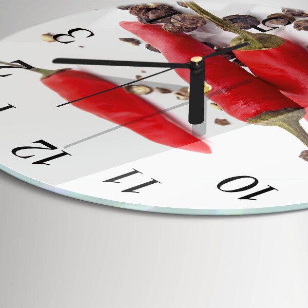 Wanduhr rund Chilischoten