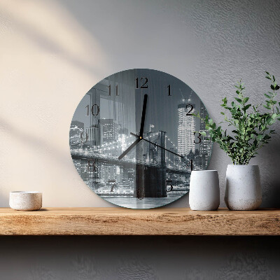 Wanduhr rund Horizontale Brücke